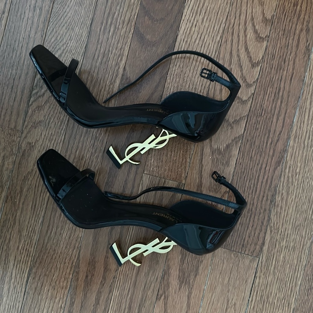 YSL Opyum logo strap shoes in excellent condition, only worn once!